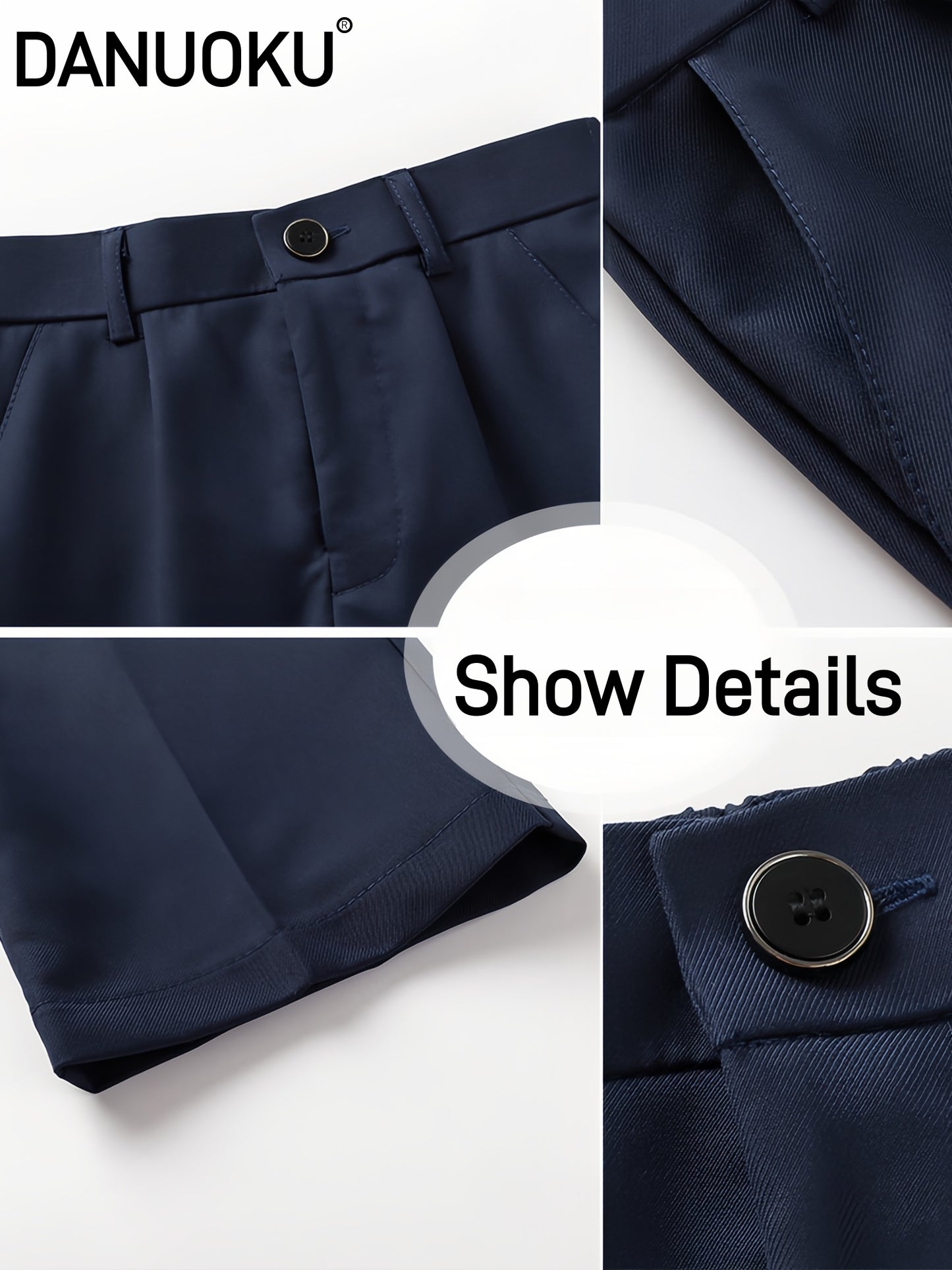 Boys Dress Pants Kids School Uniform Pants Slim Fit Formal Trousers with Belt Loops, Pleated, Elastic 5-13 Years
