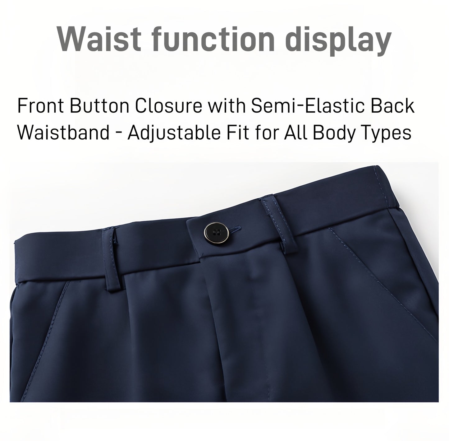 Boys Dress Pants Kids School Uniform Pants Slim Fit Formal Trousers with Belt Loops, Pleated, Elastic 5-13 Years