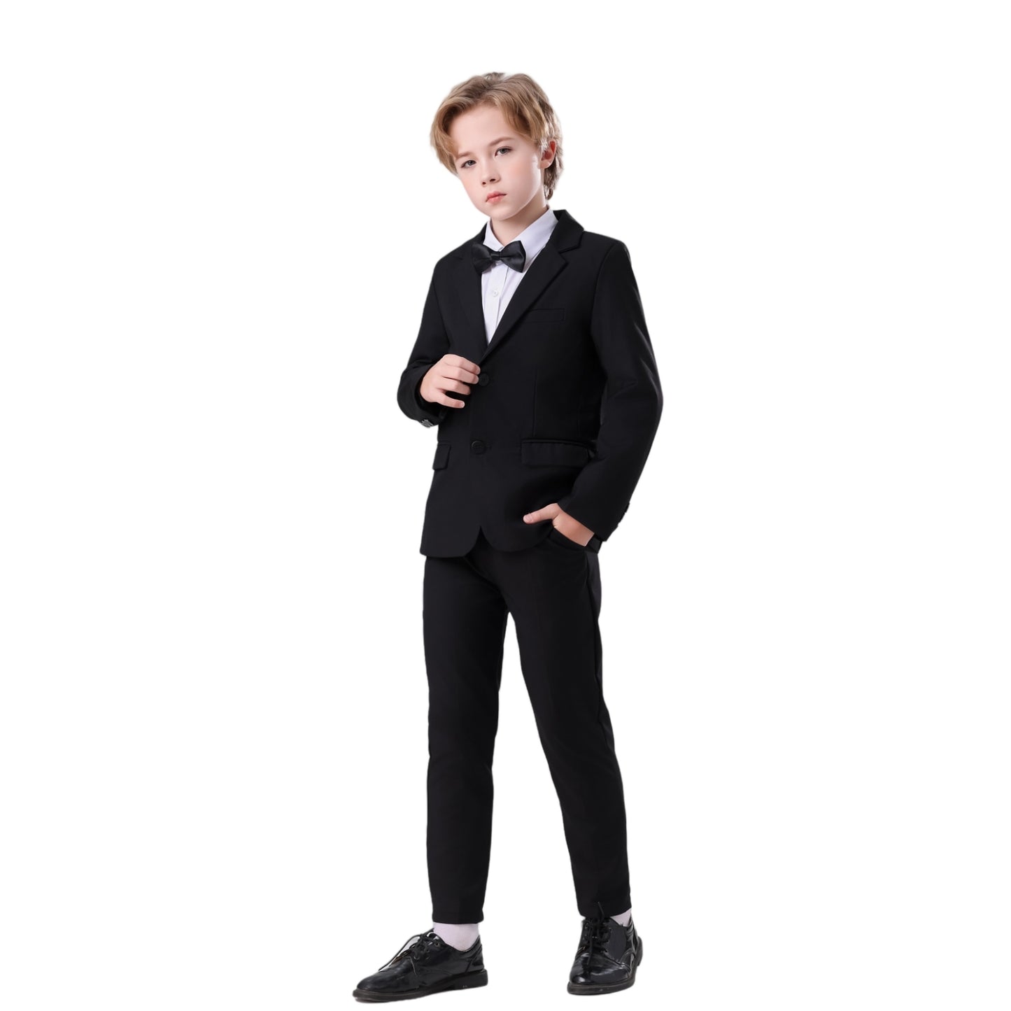 DANUOKU Boys Suit 2PCS with Suit Jackek and Pants,KidsTuxedo Formal Suit,Wedding Ring Bearer Outfit for 6-11Y