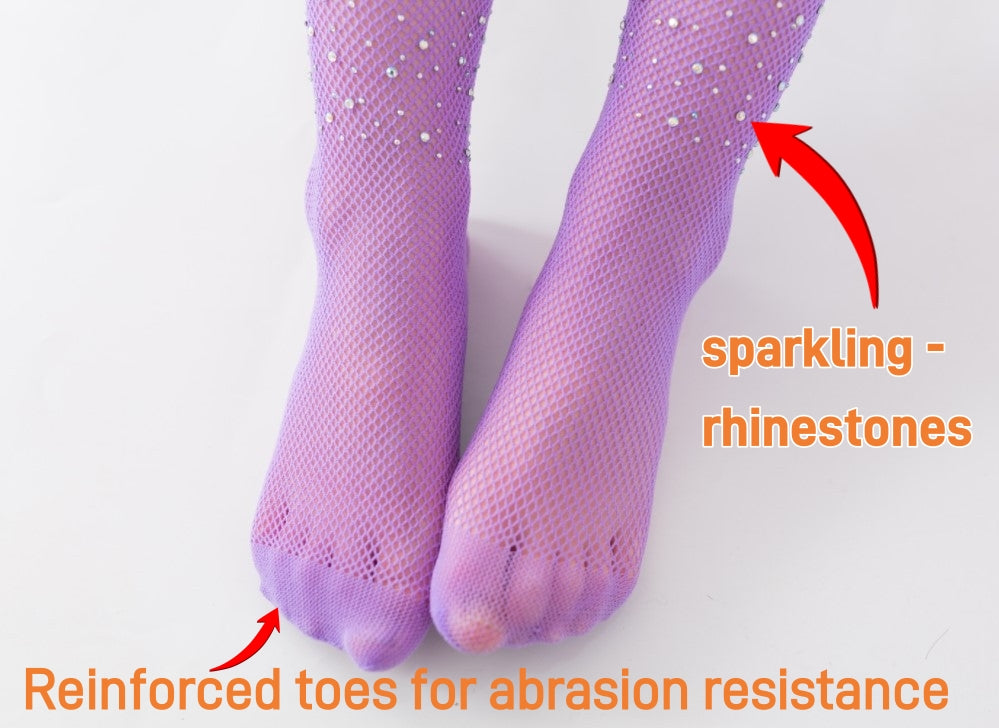 DANUOKU Mädchen-Strass-Fischernetz-Socken, 2 Stück, Strass-Socken, glitzernde Strumpfhosen