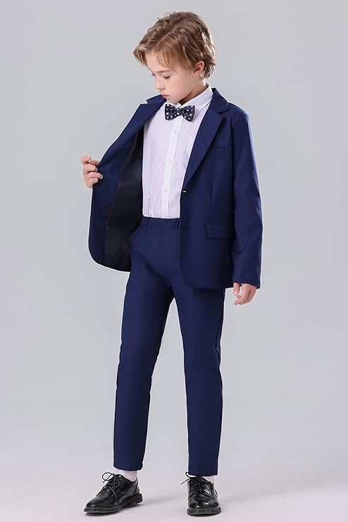 DANUOKU Boys Suit 2PCS with Suit Jackek and Pants,KidsTuxedo Formal Suit,Wedding Ring Bearer Outfit for 6-11Y