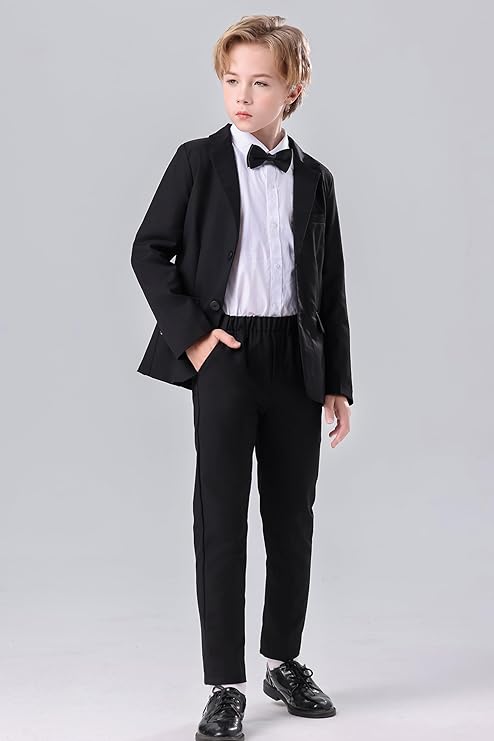DANUOKU Boys Suit 2PCS with Suit Jackek and Pants,KidsTuxedo Formal Suit,Wedding Ring Bearer Outfit for 6-11Y