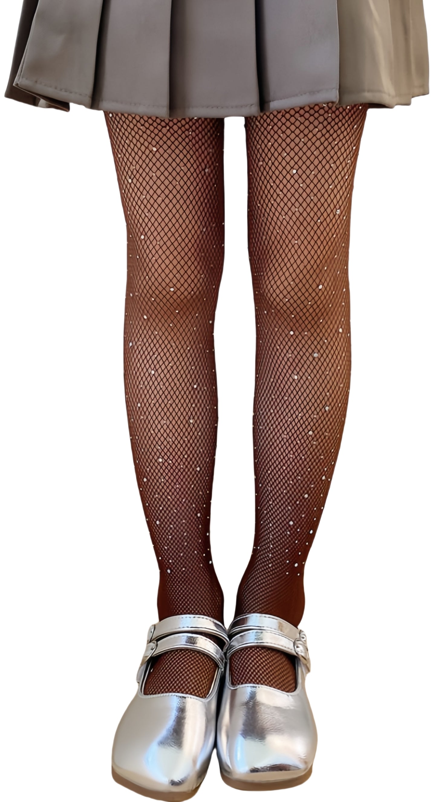 DANUOKU Mädchen-Strass-Fischernetz-Socken, 2 Stück, Strass-Socken, glitzernde Strumpfhosen