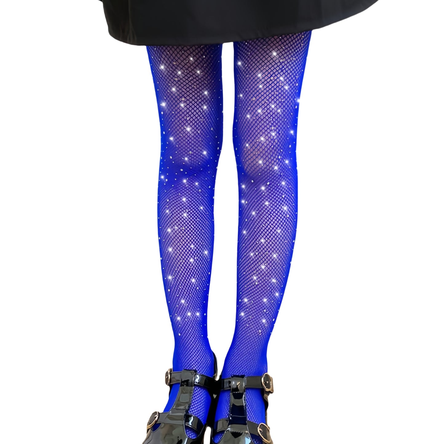 DANUOKU Mädchen-Strass-Fischernetz-Socken, 2 Stück, Strass-Socken, glitzernde Strumpfhosen