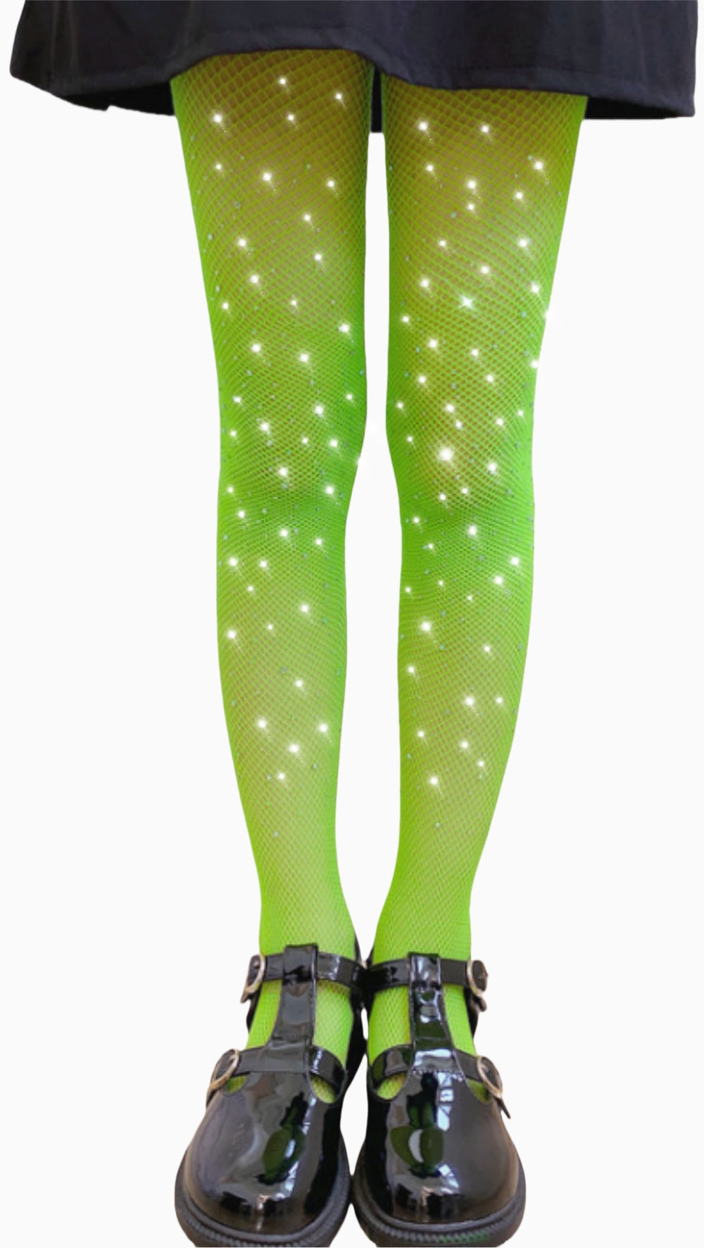 DANUOKU Mädchen-Strass-Fischernetz-Socken, 2 Stück, Strass-Socken, glitzernde Strumpfhosen
