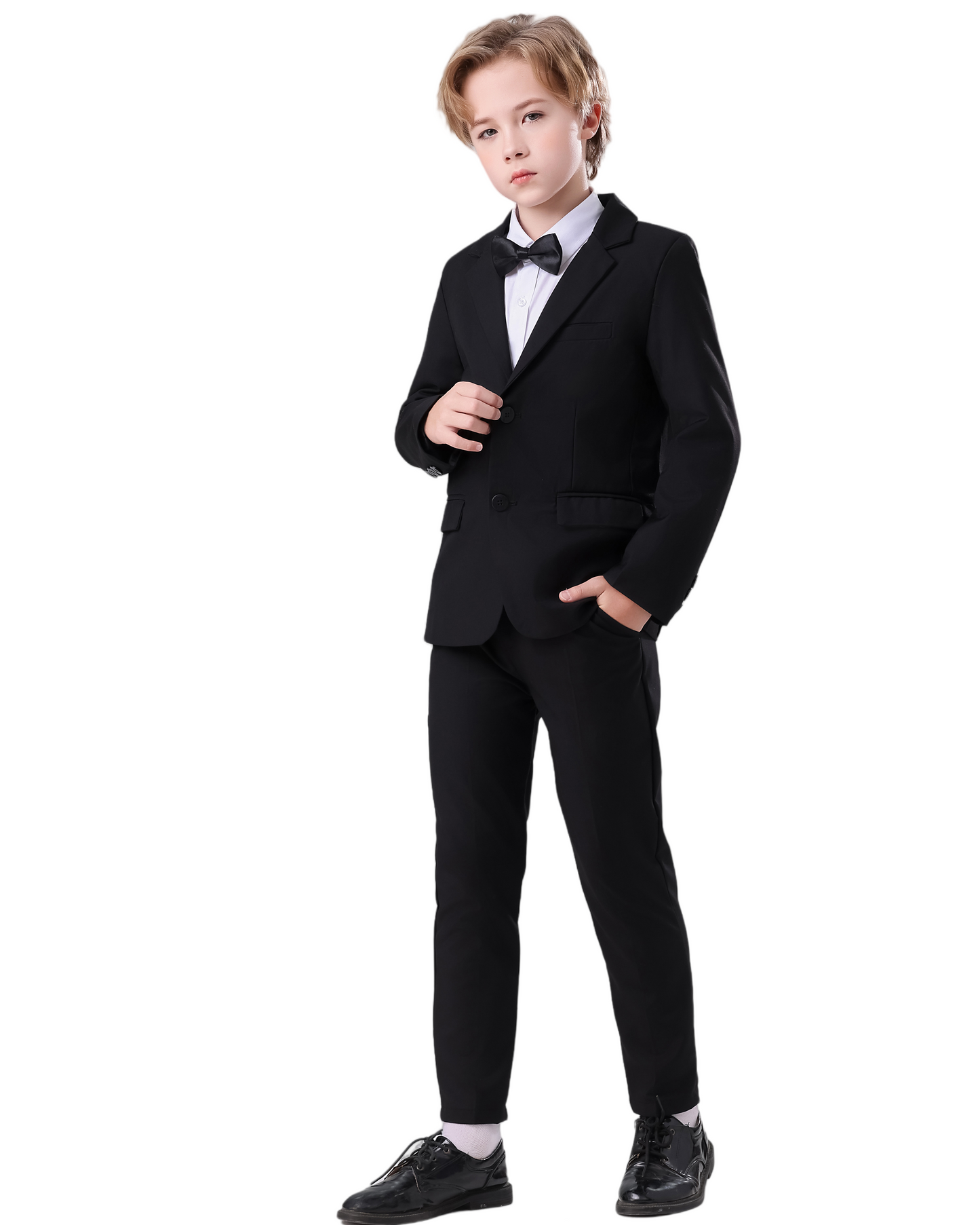 DANUOKU Boys Suit 2PCS with Suit Jackek and Pants,KidsTuxedo Formal Suit,Wedding Ring Bearer Outfit for 6-11Y