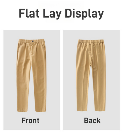 Boys Dress Pants Kids School Uniform Pants Slim Fit Formal Trousers with Belt Loops, Pleated, Elastic 5-13 Years