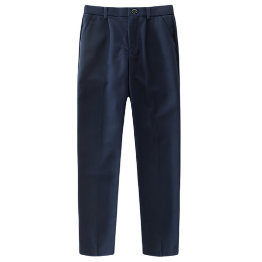 Boys Dress Pants Kids School Uniform Pants Slim Fit Formal Trousers with Belt Loops, Pleated, Elastic 5-13 Years